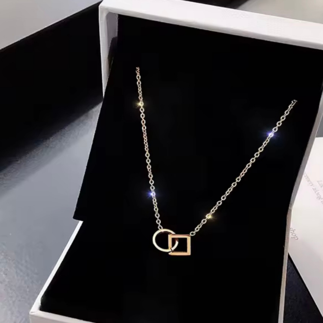 2 Shaped Korean Necklace – Minimal & Trendy                                       a