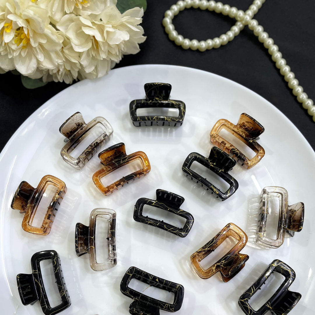 Marbled Glass Hair Claw – Elegant Finish