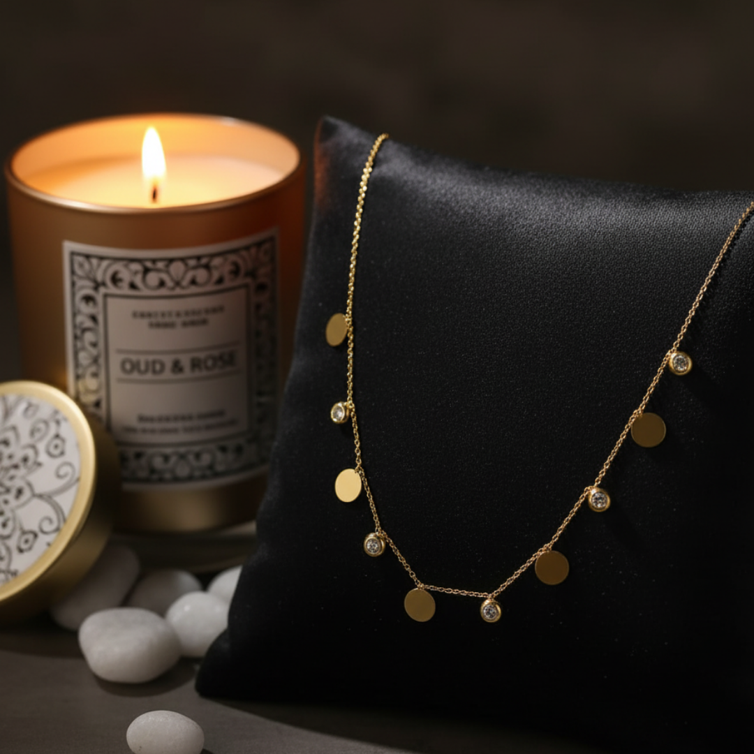 Elegant Moon Charm Necklace – Gold Plated