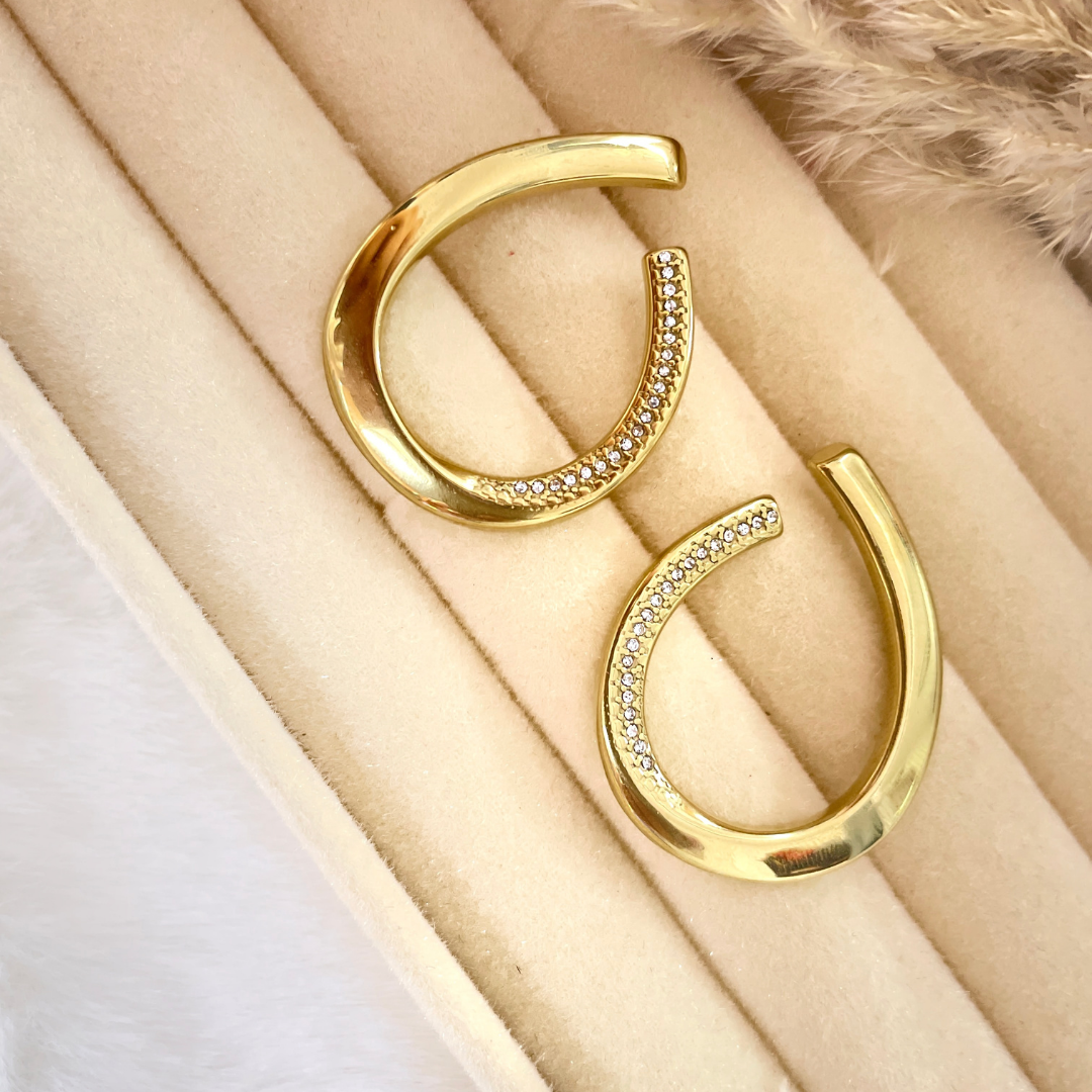 Oval Crystal Earrings