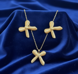 Bow Texture Combo Set – Elegant Gold Finish