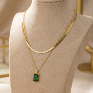 Layered Green Stone Duo