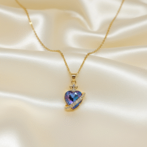 Ocean Heart Charm Necklace