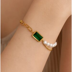 Pearl & Gem Dainty Layer Bracelet