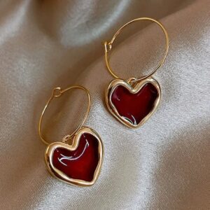 Red muse heart hoops