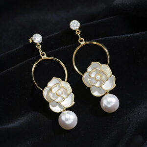 Korean Flower Drop Earrings
