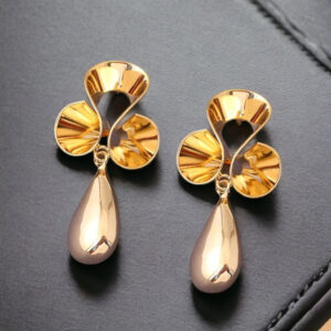 Golden Clover Drop Earrings