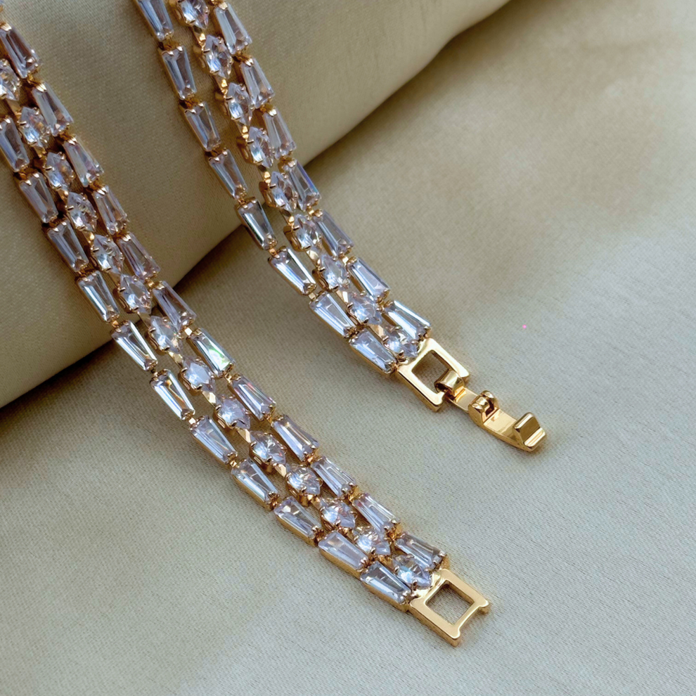 Crystal 3 Layered Bracelet